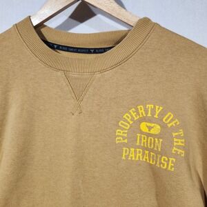 Under Armour Project Rock Iron Paradise Sweatshirt Mustard Tan 1370546 Womens M